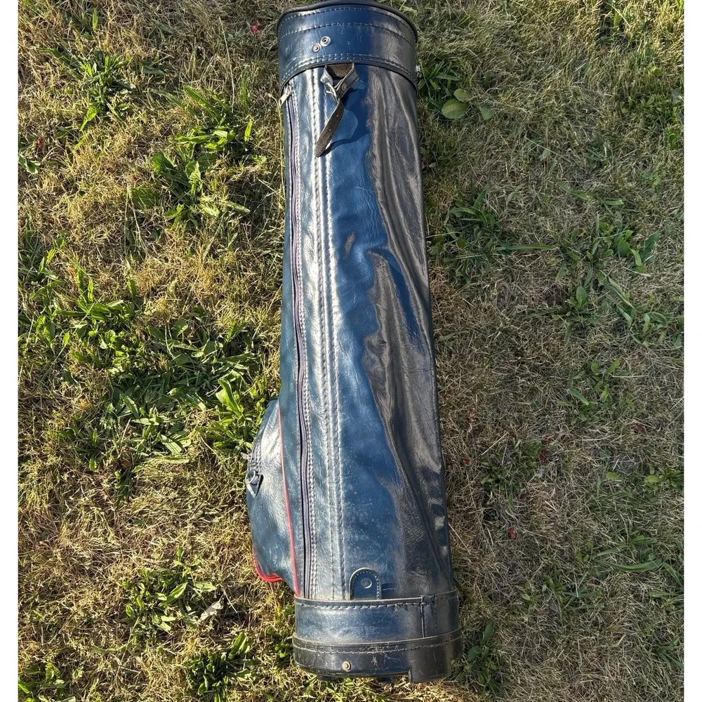 Vintage Burton Golf Club Bag Blue Leather Made In USA